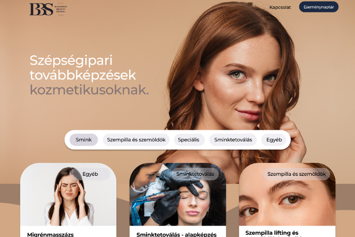 A weboldal főoldaláról egy kép.